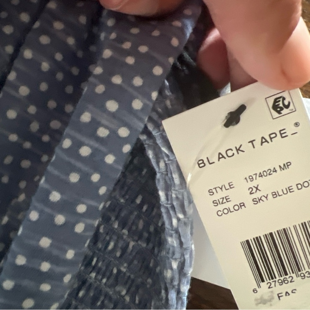 NWT Black Tape_ Women Blue Long Sleeve Top 2X Plus - Picture 6 of 6